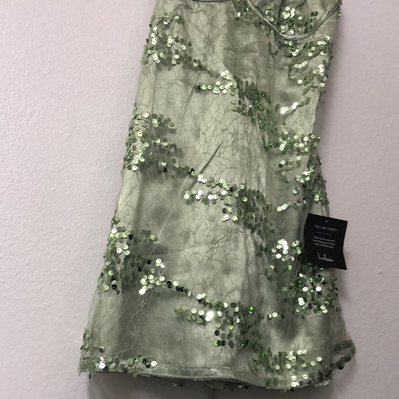Lulu's Light Green Sequin Dress - Picture 6 of 13
